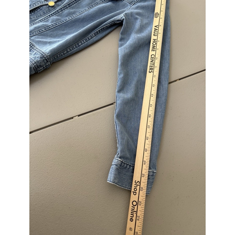 Michael Kors Woman Sz 0 Tencel Wide Leg Denim Jean Jumpsuit Coastal Cowgirl - Picture 6 of 13